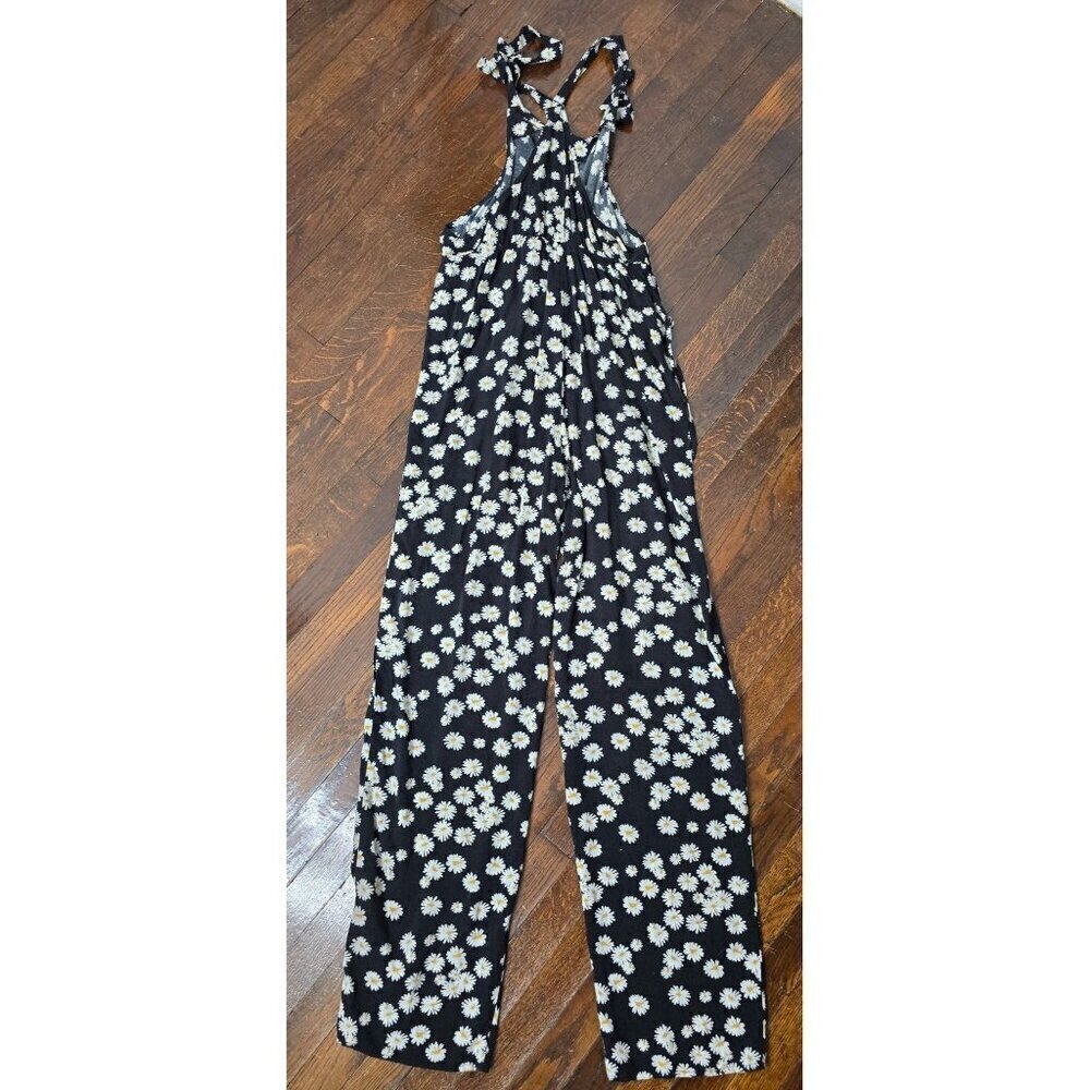 Y2K Wet Seal Black White Daisy Romper Jumpsuit Overalls - Picture 12 of 12